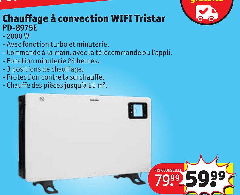 chauffage à convection wifi tristar