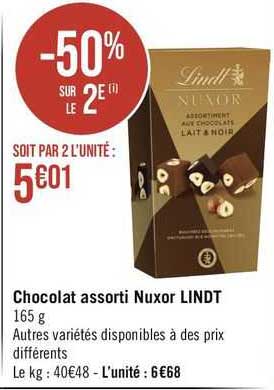 chocolat assorti nuxor lindt