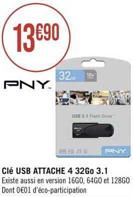 clé usb attache 4 32 go 3.1 pny
