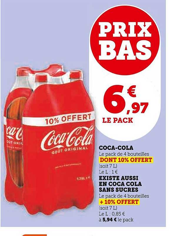 coca-cola existe aussi en coca cola sans sucres