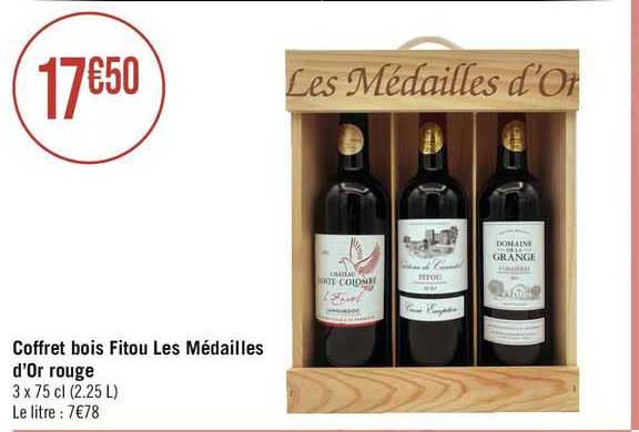 Coffret Bois Fitou Les Médailles D'or Rouge