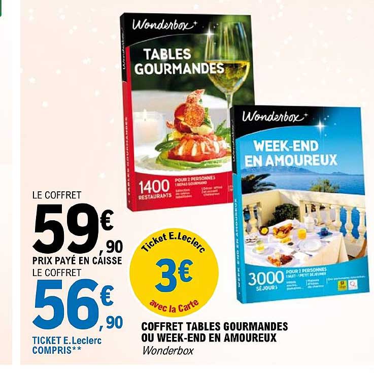Coffret Tables Gourmandes Ou Week-end En Amoureux Wonderbox