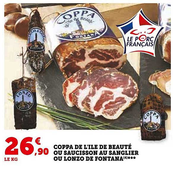coppa de l'ile de beauté ou saucisson au sanglier ou lonzo de fontana