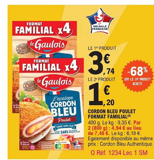 Cordon Bleu Poulet Format Familial