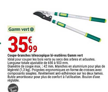 coupe-branches télescopique bi-matières gamm vert