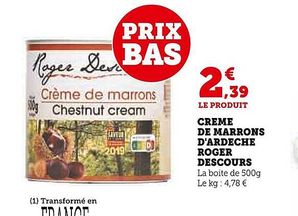 crème de marrons d'ardèche roger descours