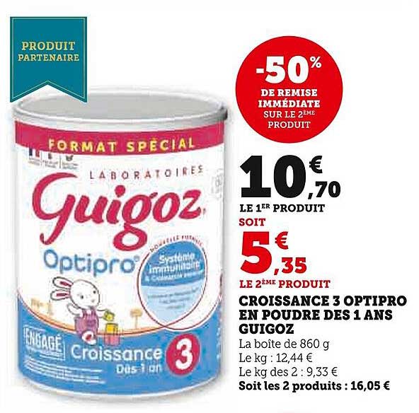 croissance 3 optipro en poudre dès 1 ans guigoz