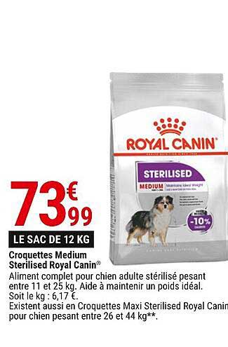croquettes medium sterilised royal canin