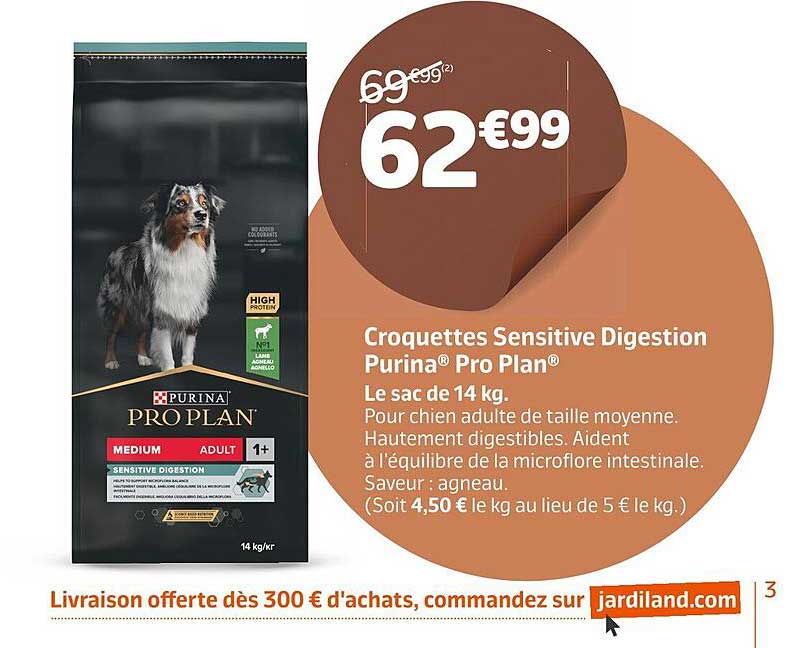 croquettes sensitive digestion purina pro plan
