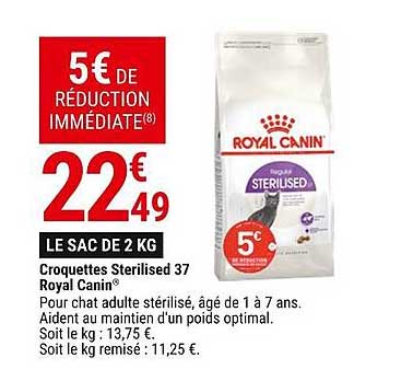 croquettes sterilised 37 royal canin