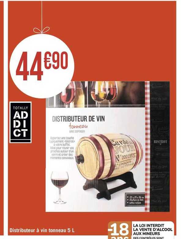 distributeur à vin tonneau 5 l
