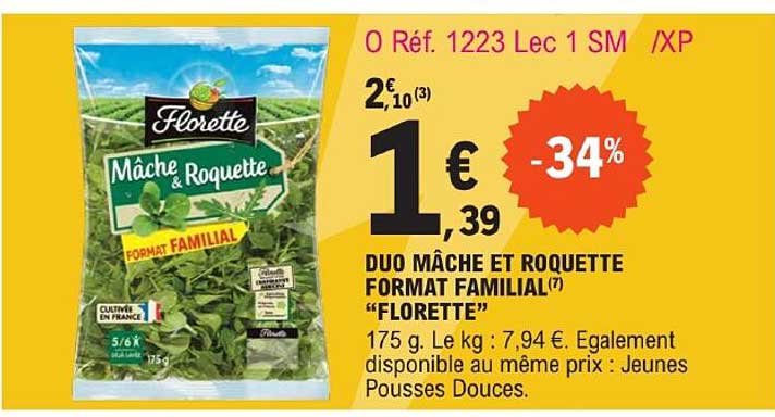 duo mâche et roquette format familial "florette"