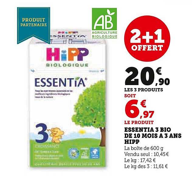 essential 3 bio de 10 mois à 3 ans hipp