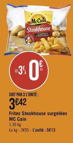 frites steakhouse surgelées mc cain
