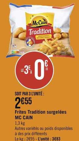 frites tradition surgelées mc cain