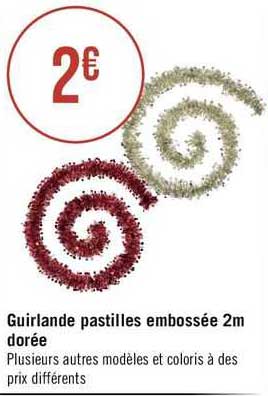 guirlande pastilles embossée 2 m dorée