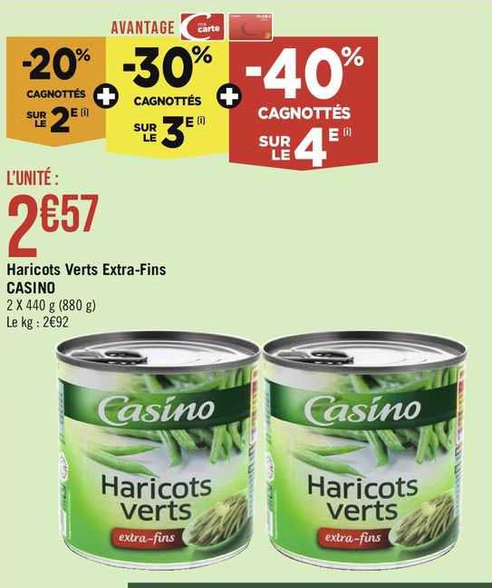 haricots verts extra-fins casino