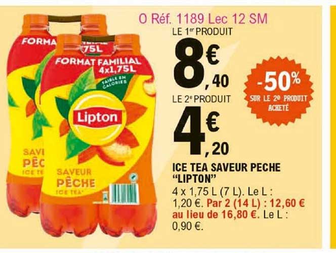 Ice Tea Saveur Pêche "lipton"