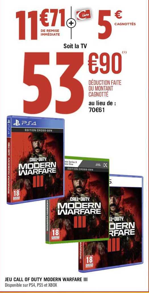 jeu call of duty modern warfare III