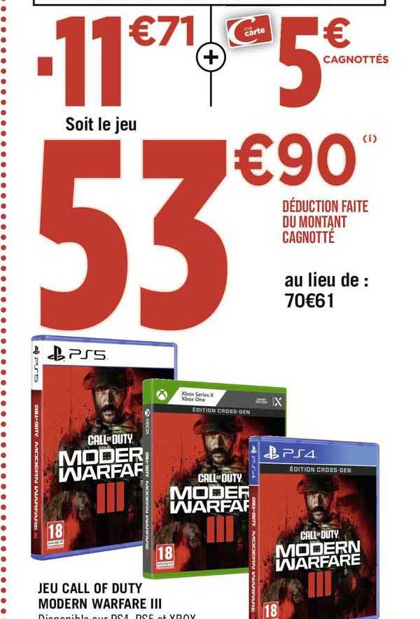 jeu call of duty modern warfare III