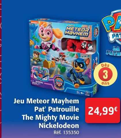 jeu meteor mayhem pat'patrouille the mighty movie nickelodeon