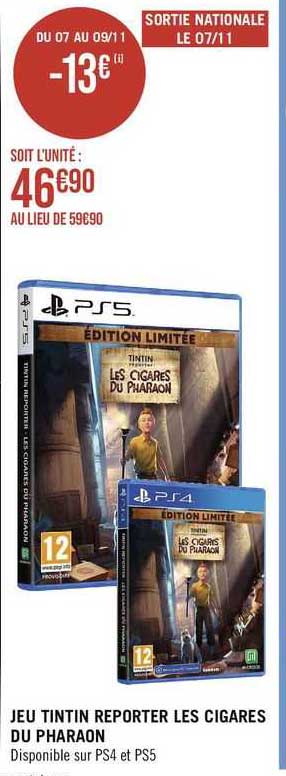 jeu tintin reporter les cigares du pharaon