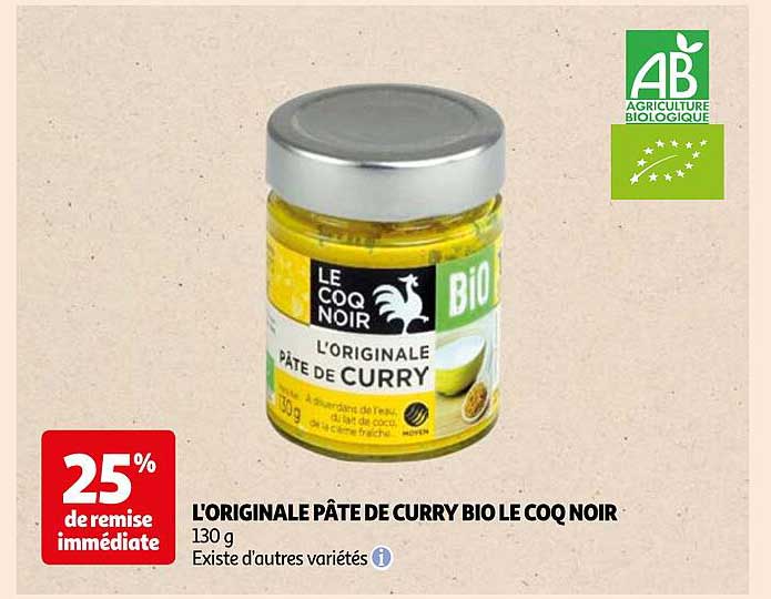 L'originale Pâte De Curry Bio Le Coq Noir