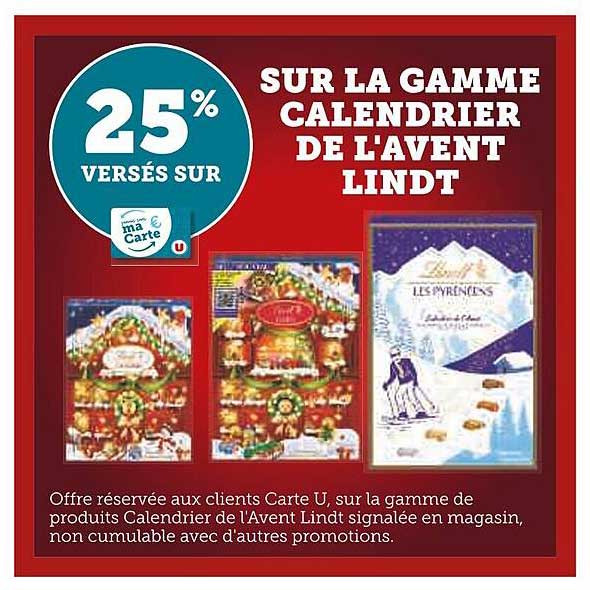 la gamme calendrier de l'avent lindt