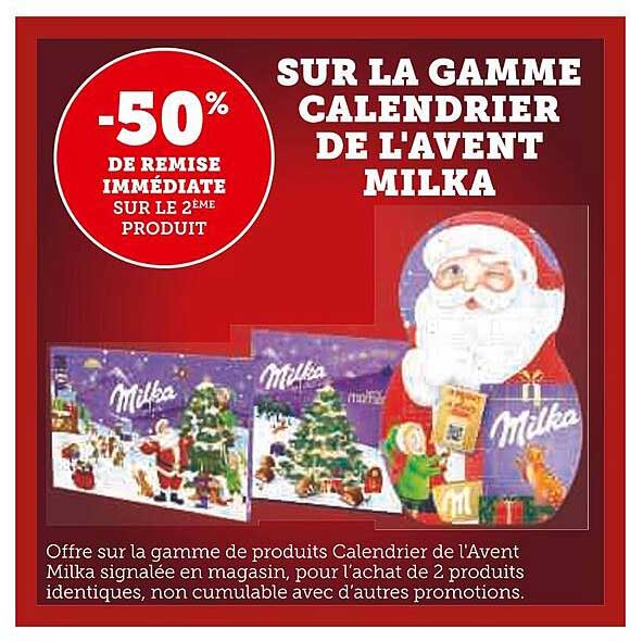 la gamme calendrier de l'avent milka
