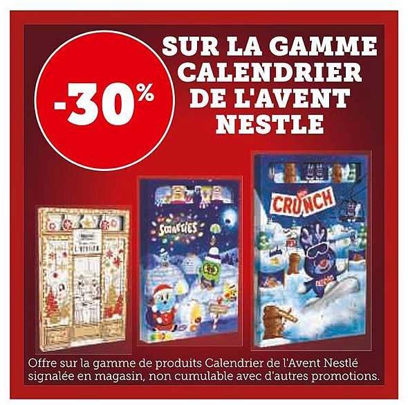 la gamme calendrier de l'avent nestlé