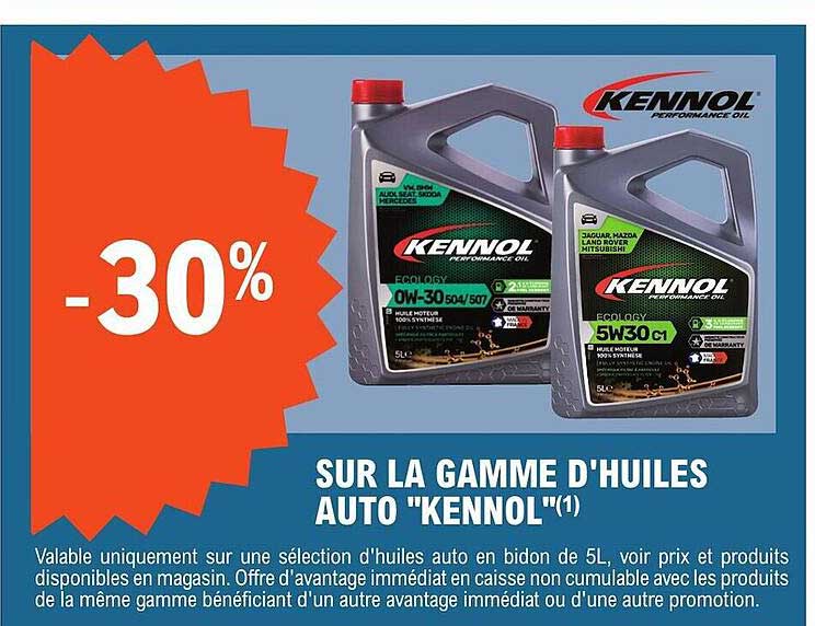la gamme d'huiles auto "kennol"