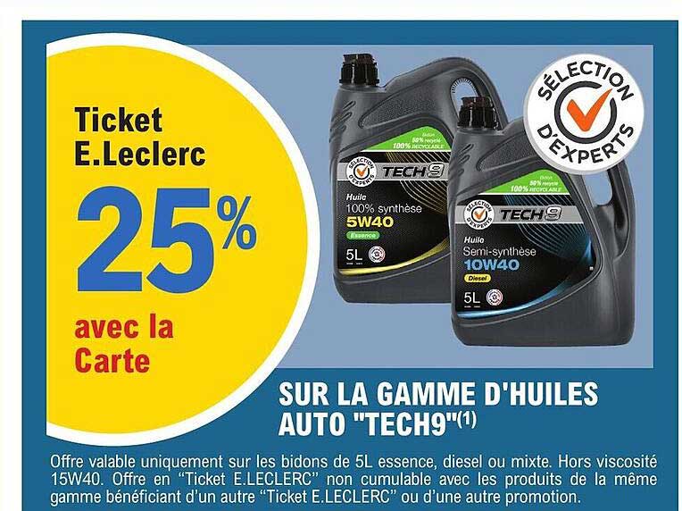 la gamme d'huiles auto "tech9"