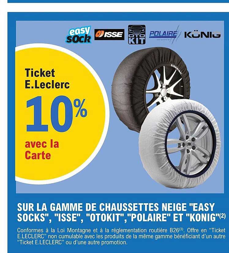 la gamme de chaussettes neige "easy socks", "isse", "otokit", "polaire" et "konig"