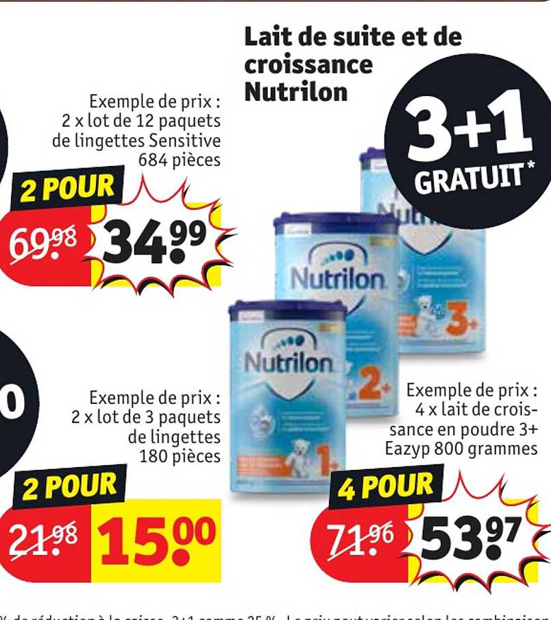 lait de suite et de croissance nutrilon