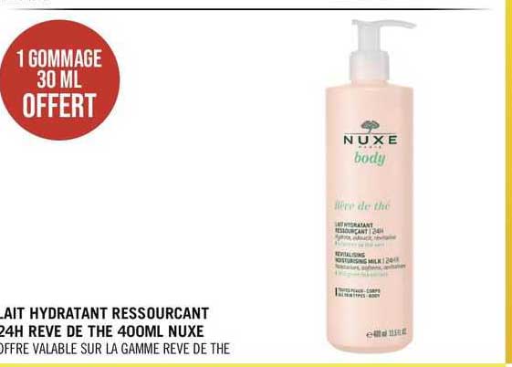 lait hydratant ressourçant 24 h rêve de thé 400 ml nuxe