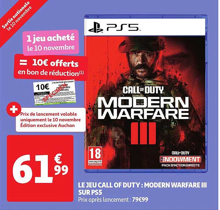 le jeu call of duty : modern warfare III sur ps5