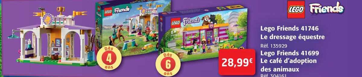 lego friends 40746 le dressage équestre, lego friends 40699 le café d'adoption des animaux