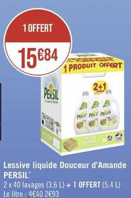 lessive liquide douceur d'amande persil