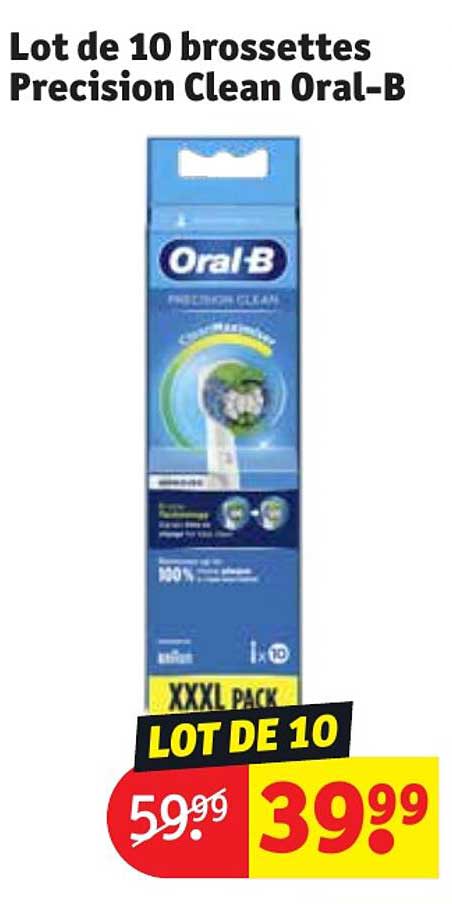 lot de 10 brossettes précision clean oral-b