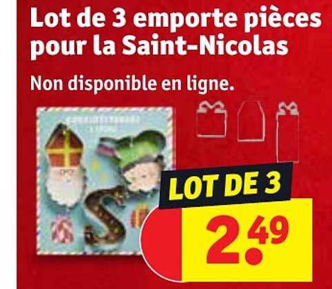 lot de 3 emporte pièces pour la saint-nicolas