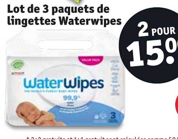 lot de 3 paquets de lingettes waterwipes