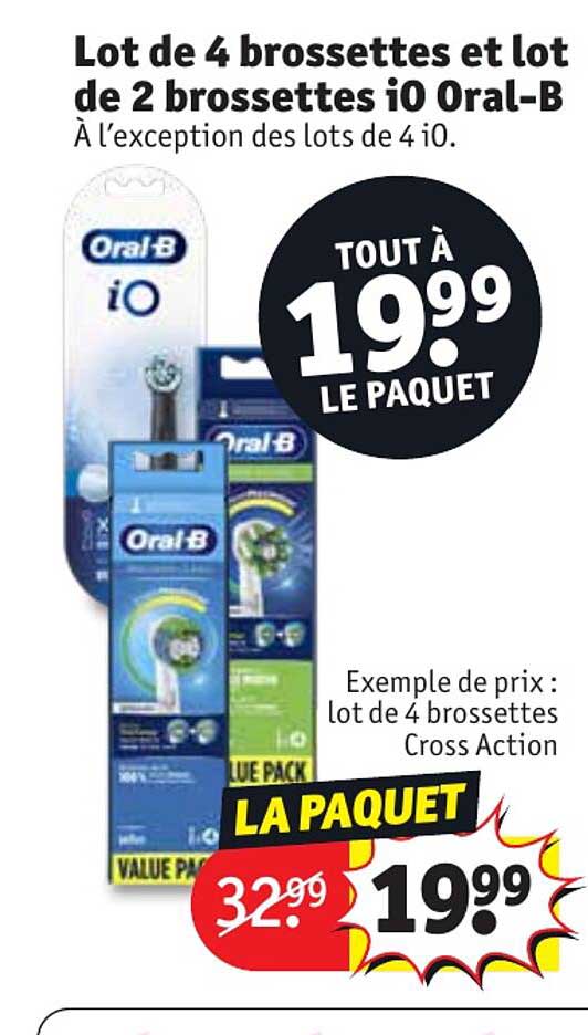 lot de 4 brossettes et lot de 2 brossettes io oral-b