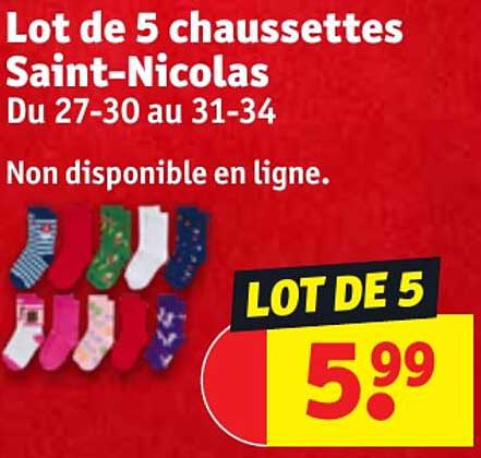 lot de 5 chaussettes saint-nicolas