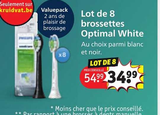 lot de 8 brossettes optimal white