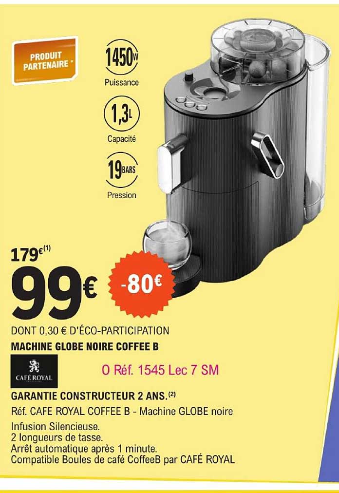 machine globe noire coffee b