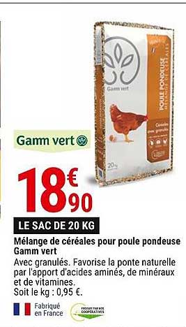 mélange de céréales pour poule pondeuse gamm vert