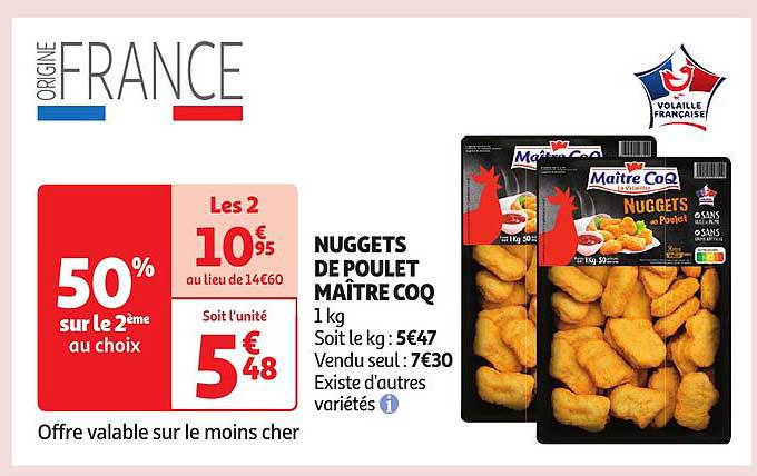 nuggets de poulet maître coq