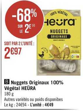 nuggets originaux 100% végétal heüra