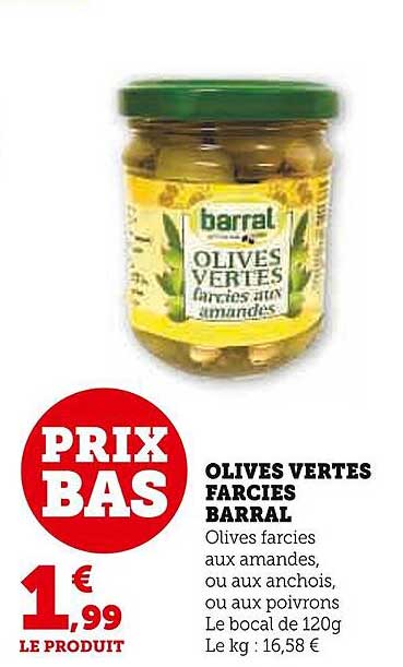 Olives Vertes Farcies Barral
