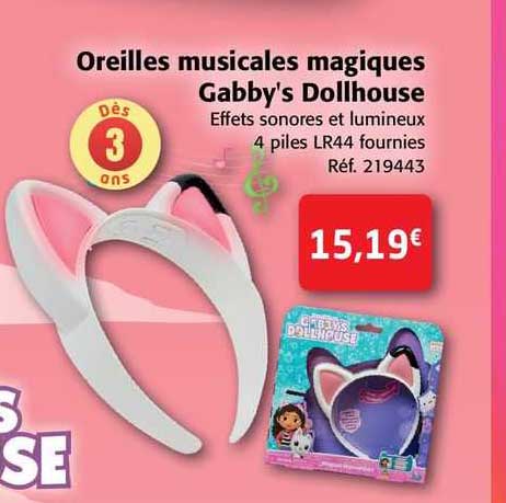oreilles musicales magiques gabby's dollhouse